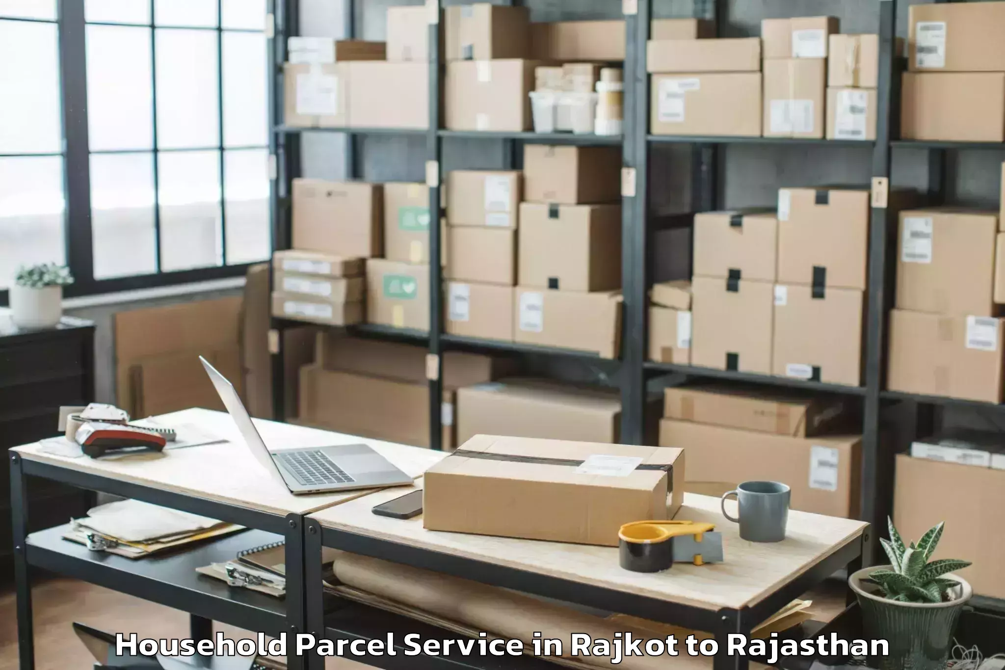 Efficient Rajkot to Nims University Jaipur Household Parcel